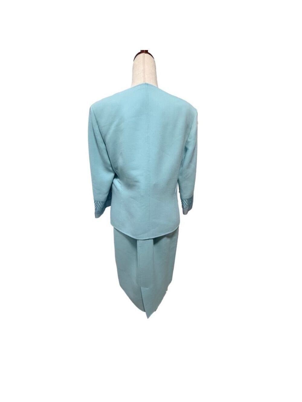 Vintage baby blue suit. Italy.size 46 women's skirt top. Large - Picture 3 of 16
